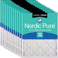 Nordic Pure 16x25x1 Pleated MERV 14 Plus Carbon Air Filters 12 Pack | Actual by NordicPure