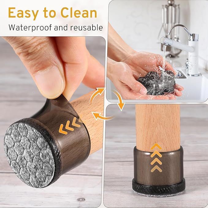 24PCS Round Chair Leg Floor Protectors, Furniture Sliders, Chair Leg Protectors - Image 5