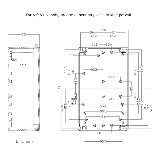 Waterproof Electronic ABS Plastic Junction Project Box Enclosure 200mm by 120mm - Image 7