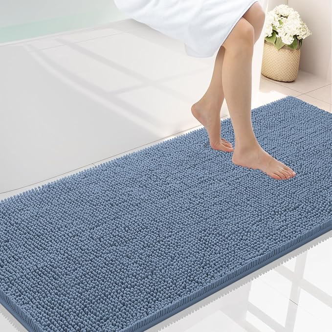 Smiry Luxury Chenille Bathroom Rugs 59x24, Extra Soft and Absorbent Shaggy Bath by Smiry
