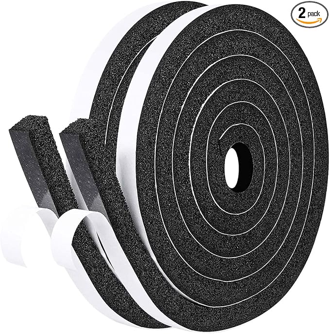 fowong Low Density AC Foam Weather Stripping -1/2" W X 1/2" T, Window Seal by fowong