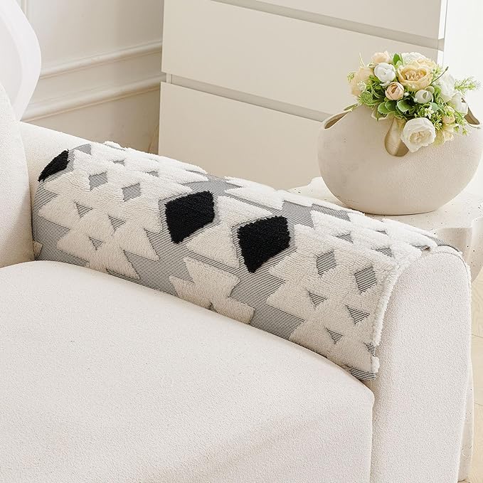 Boho Plush Couch Covers for Sofa Washable, Fuzzy Soft Couch Cover for Sectional - Image 3