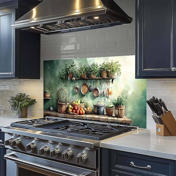 NYZE Kitchen Backsplash Stickers Waterproof Stove Backsplash Protector - Image 5