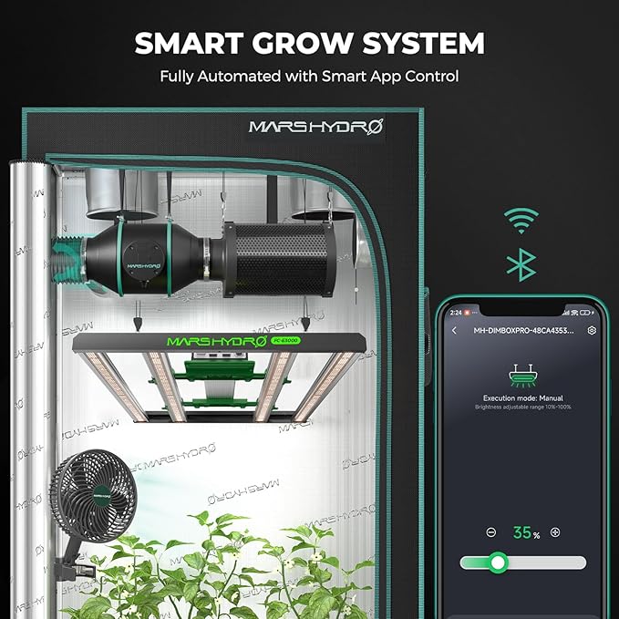 Mars Hydro 3x3 Smart Grow Tent Kit Complete System, FC-E3000 APP Control - Image 5
