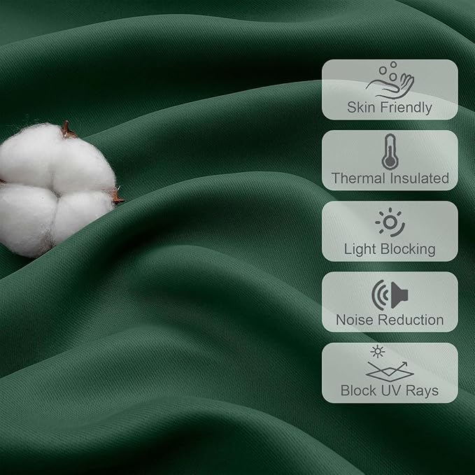 Chyhomenyc Ever Green Short Blackout Curtains 24 Inch Length, Small Kitchen - Image 2