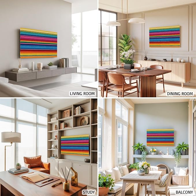 Colorful Mexican Stripe Indoor TV Cover, Elastic TV Screen Protector Rainbow - Image 5
