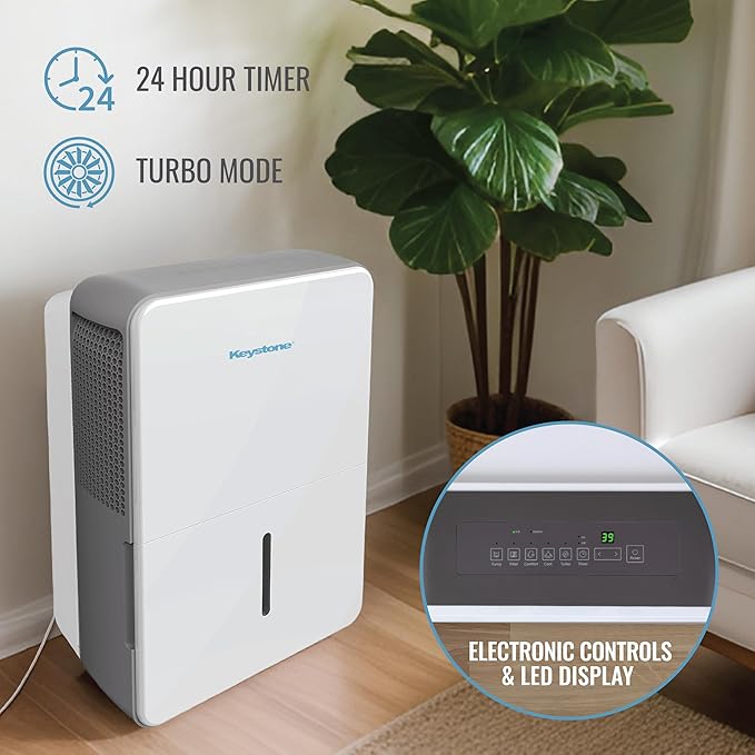 Keystone 50-Pint Portable Dehumidifier - Image 9