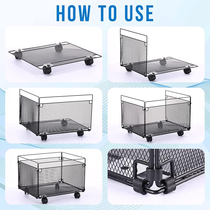 Harloon 1 Pack Mesh Rolling File Carts - Image 4