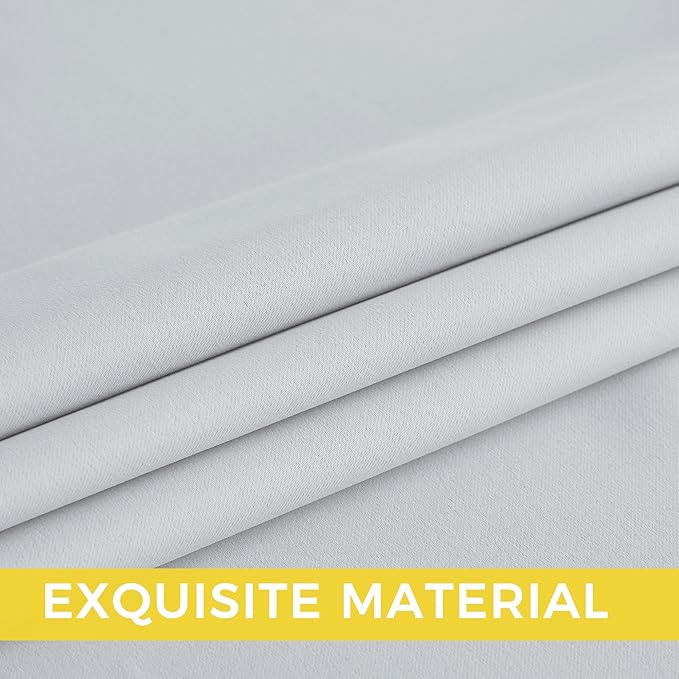 NICETOWN Room Darkening Draperies Curtains Panels, 2 Panels Greyish White W52 x - Image 5