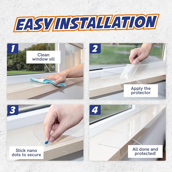 Panther Armor Window Sill Protector 2 Pack, Window Sill Cover and Windowsill - Image 6