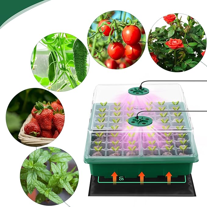 Seed Starter Kit with Grow Light Seedling Heat Mat 48 Cells Seed Starter Tray - Image 6
