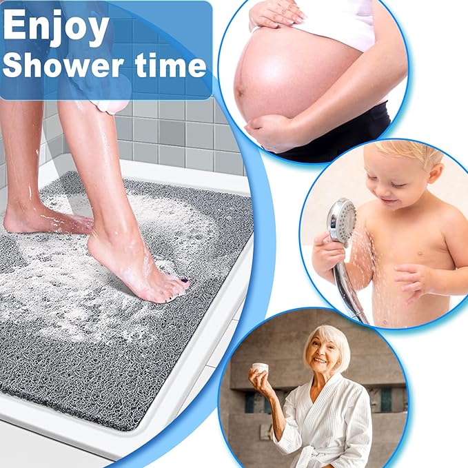 Shower Mats Non Slip for Elderly, 16x24’Lager Loofah Shower Mat, Loofah Bath - Image 5