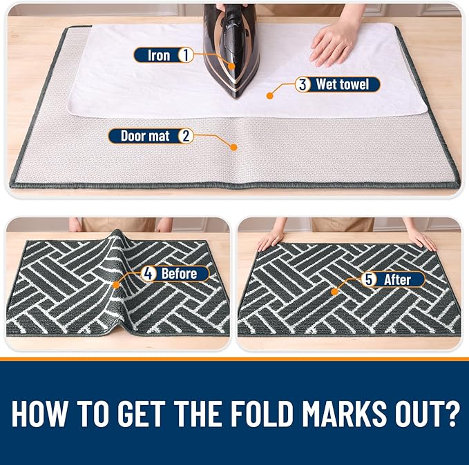 OLANLY Indoor Door Mat, 32x20 Inch, Dirt Resistant and Absorbent, Non-Slip - Image 8