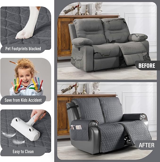 TAOCOCO 100% Waterproof Recliner Cover, Non-Slip Washable Reclining Couch Cover - Image 3