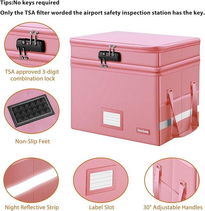 DocSafe File Box with Lock, Large Portable Home Office Filing Safe - Image 5