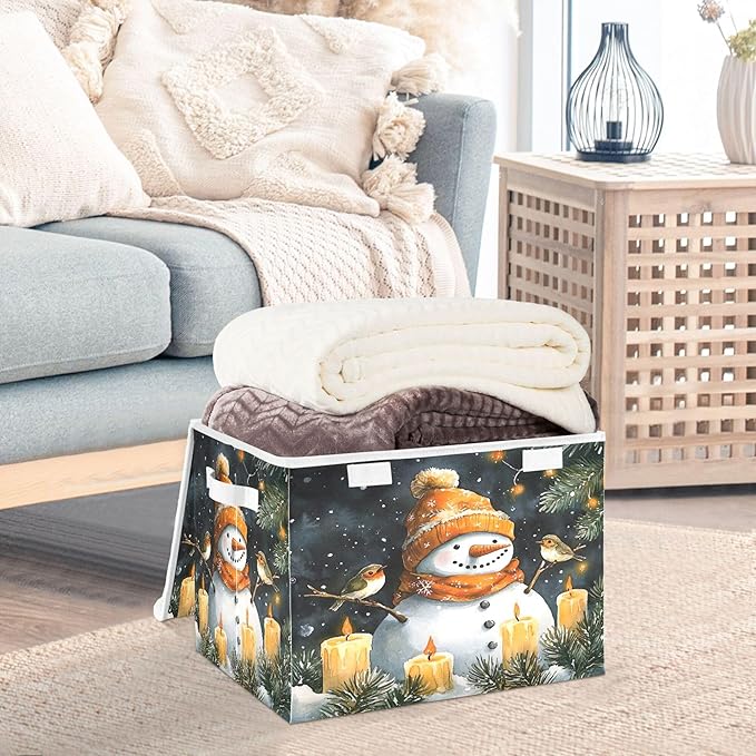 xigua Watercolor Snowman Storage Bins - Image 5