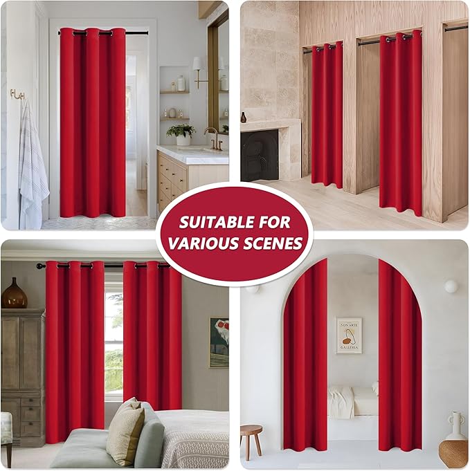 MYSKY HOME Red Blackout Curtain, Single Panel - Image 2