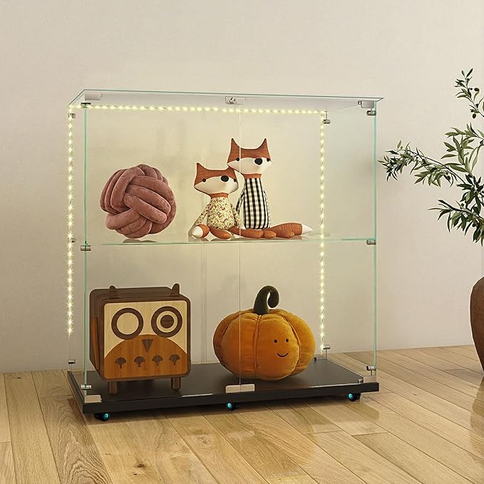Yoluckea 2-Tier Glass Display Cabinet - Image 6