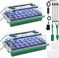 Seed Starter Tray with Timed Grow Light, 2 Pack 80 Cells Plant Starter Tray by GOONMILL