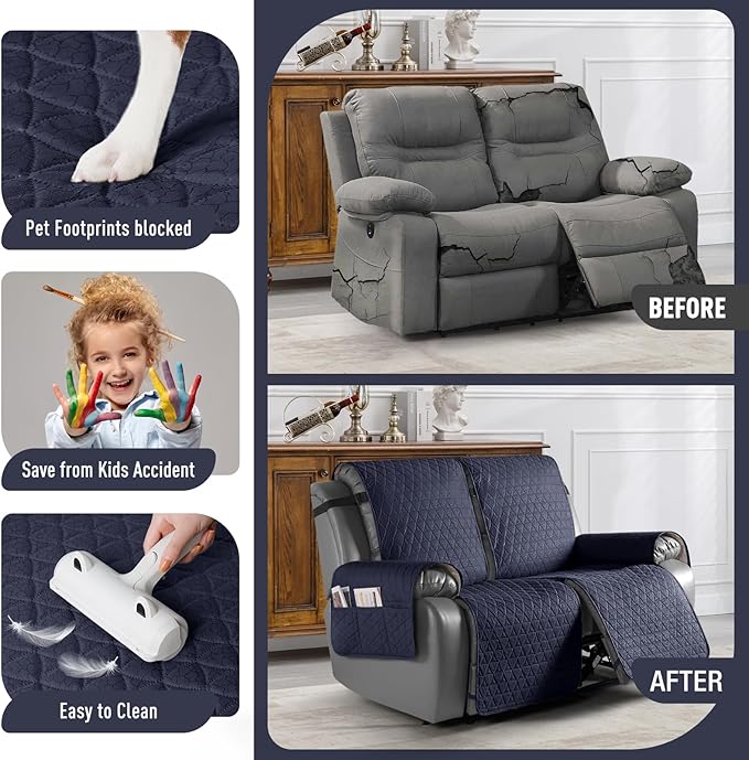 TAOCOCO 100% Waterproof Recliner Cover, Non-Slip Washable Reclining Couch Cover - Image 2