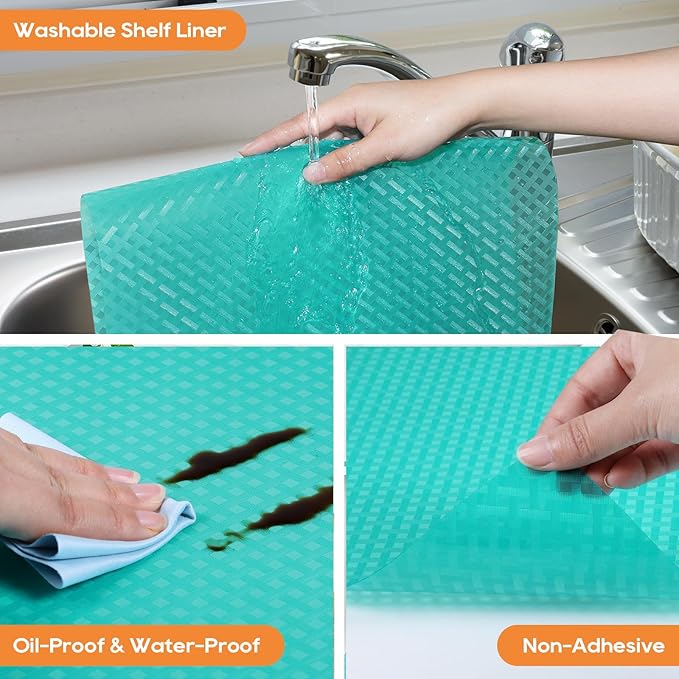 Fridge Liner Shelf Liners for Kitchen Cabinet Refrigerator Liners Waterproof & - Image 4