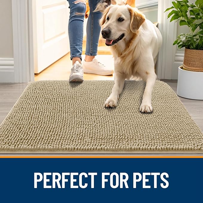 OLANLY Dog Door Mat for Muddy Paws 24x16, Absorbs Moisture and Dirt, Absorbent - Image 6