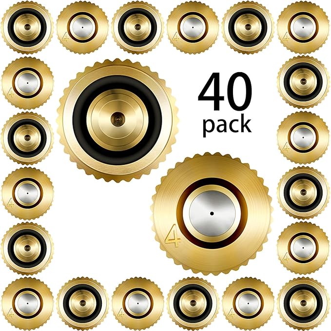 Hotop 40 Pieces Brass Misting Nozzle, Low Pressure Atomizing Mist Nozzle by HOTOP