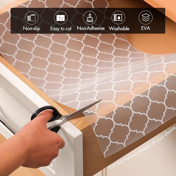 Cooyes Shelf Liner for Kitchen Cabinets – Non-Adhesive Waterproof EVA Liner for - Image 5