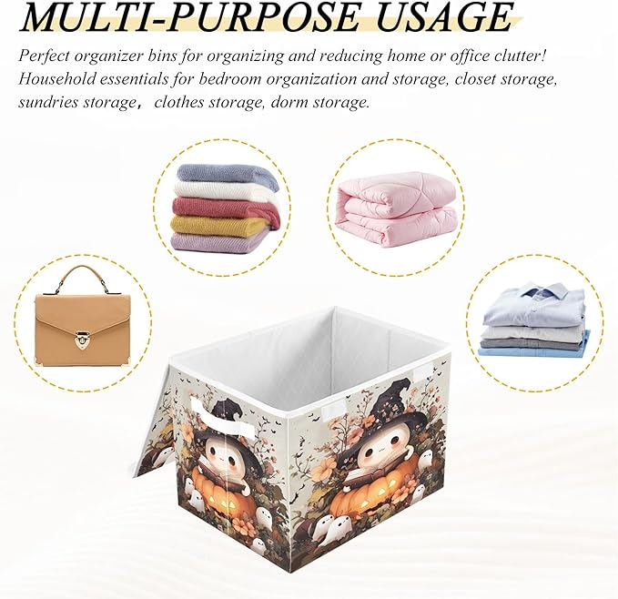 xigua Ghost Wearing Witch Hat Storage Bins - Image 7