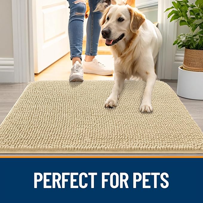 OLANLY Dog Door Mat for Muddy Paws 70x32, Absorbs Moisture and Dirt, Absorbent - Image 6