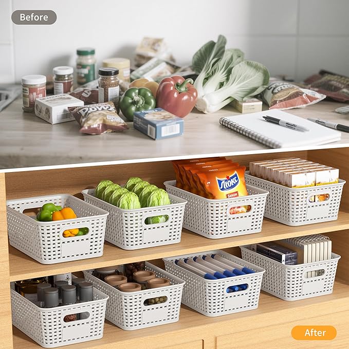 White Plastic Storage Baskets - Image 4