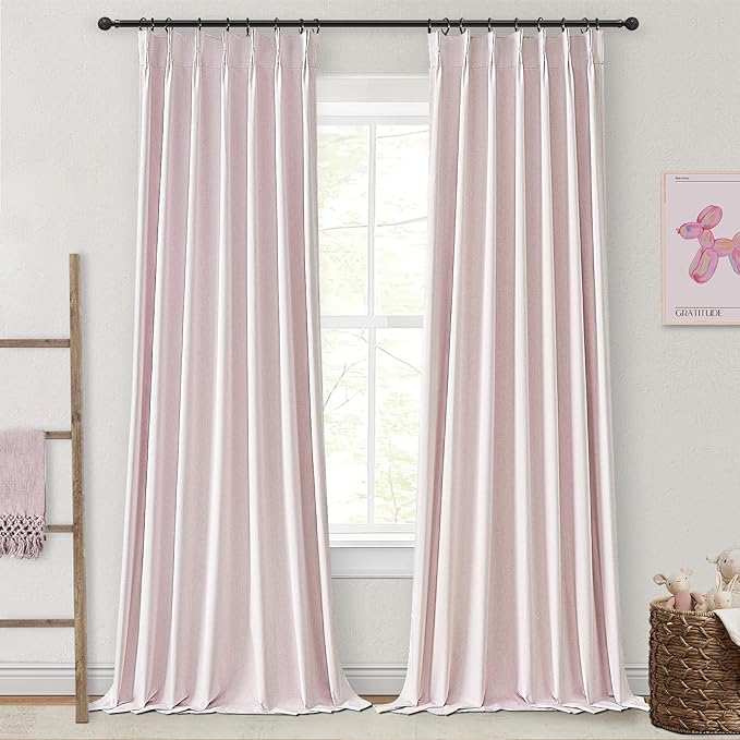Light Pink Pinch Pleated Window Curtain Panels - Image 7