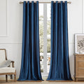 Navy Blue Decorative Velvet Curtains: 102 inch Dark Blue Elegant Living Room by ModernShinyVelvetCurtains