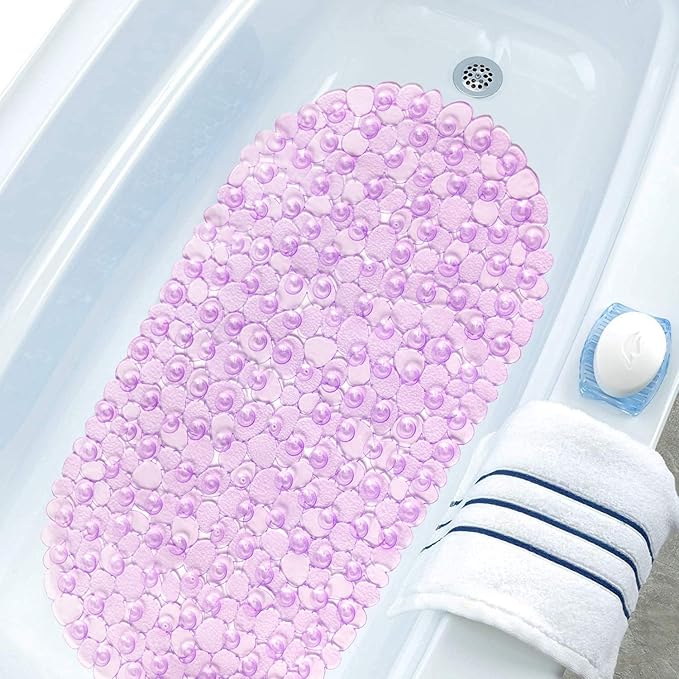 WELTRXE Pebbles Bath Mat Oval Non-Slip Bathtub Mat - Image 8