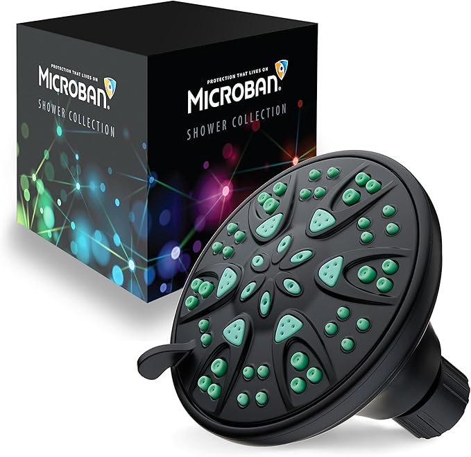 AquaDance Antimicrobial – Anti-Clog High-Pressure 6-Setting Shower Head - Image 2