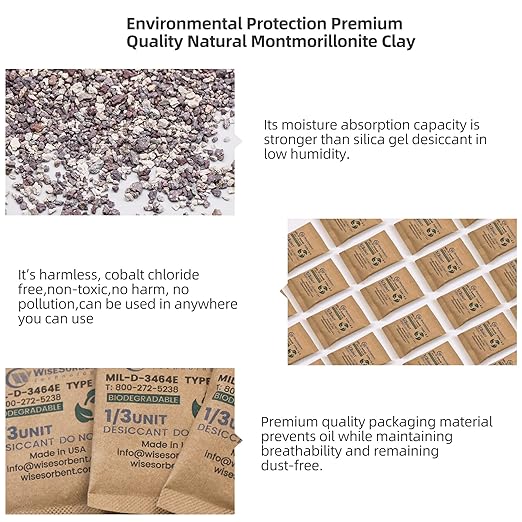 Kraft Clay Desiccants Packs for Safe, 11 Gram 270 Pack Dehumidifier for Gun Safe - Image 4