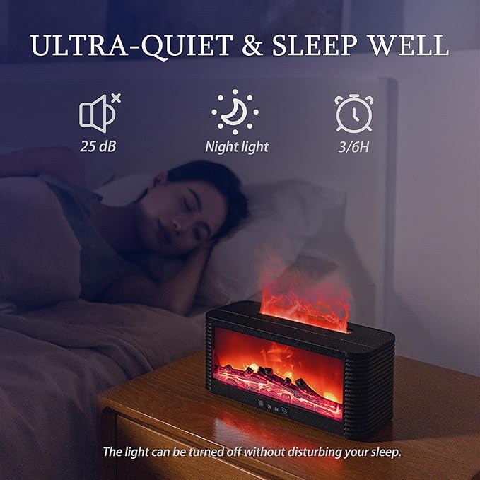 2026 Upgraded 9 Color Flame Fireplace Aroma Essential Oil Diffuser, 250ml USB - Image 5