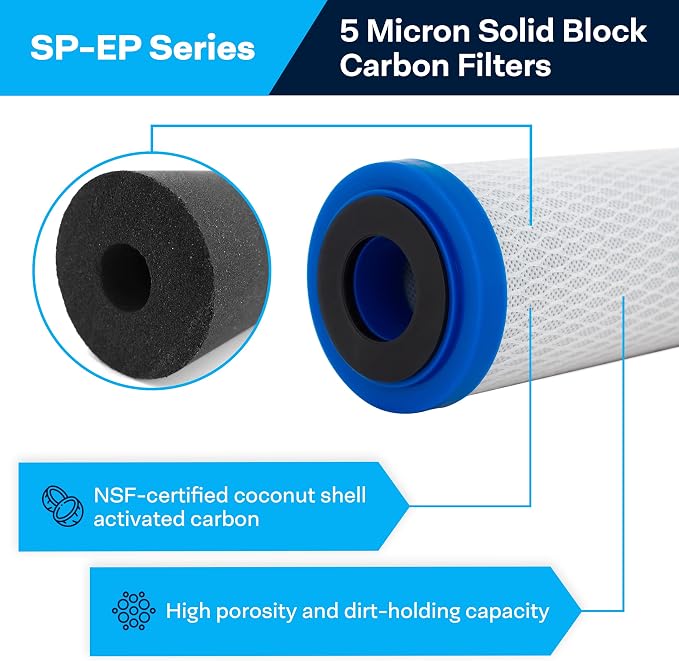 SpiroPure 10x2.5 Carbon Block Water Filter EP-10 155531-43 CB-25-1005 - Image 2