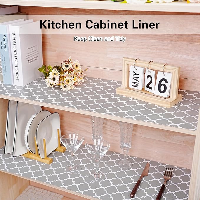 Drawer and Shelf Liner for Kitchen Cabinet, Non-Adhesive Cabinet Liner 18in x - Image 5