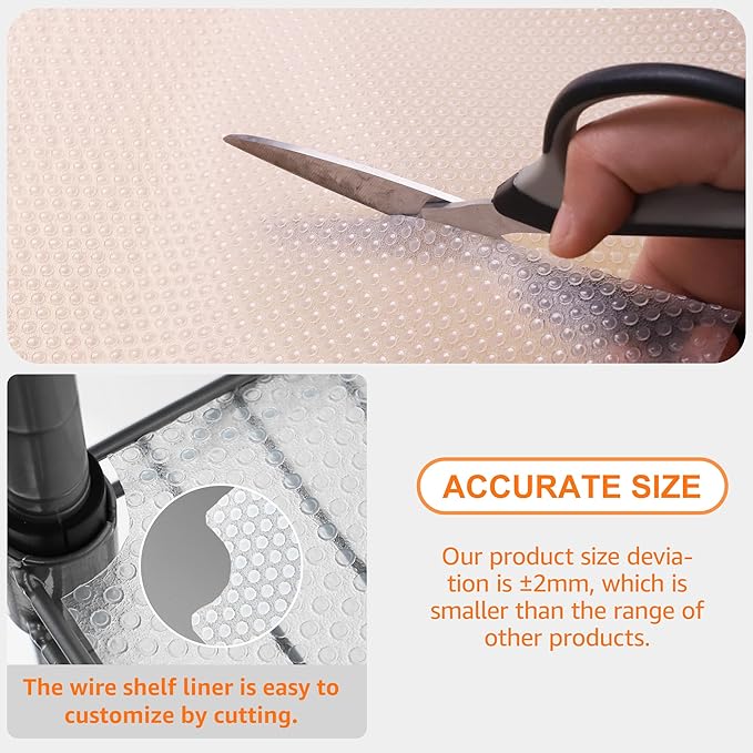 13.5-inch Shelf Liner for Wire Shelving: 1.2 MM Thick Clear Pantry Shelve Liners - Image 5
