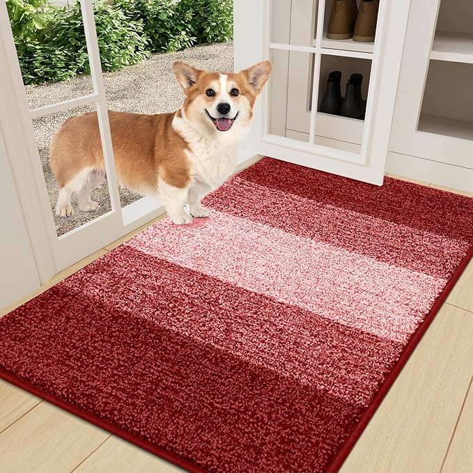 Smiry Dog Door Mat for Muddy Paws, Absorbs Moisture and Dirt, Low-Profile by Smiry