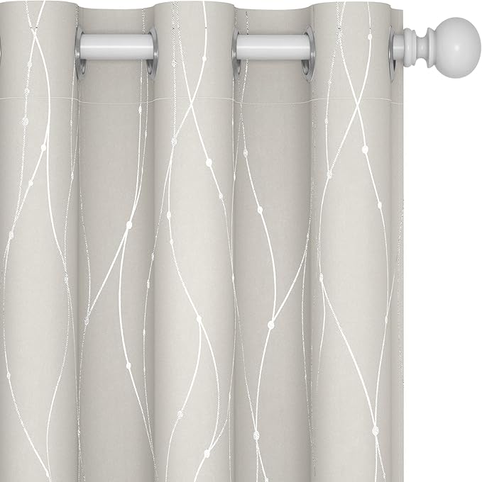 Deconovo Beige Curtains for Living Room, Thermal Insulated Soundproof Drapes by Deconovo