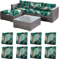 8Pcs Stretch Patio Cushion Cover, Art Deco Geometric Pattern Couch & Sofa by CALBODE