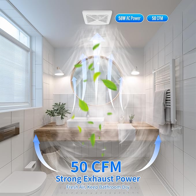 50CFM Ceiling Bathroom Exhaust Fan: Vent Fan - Image 4