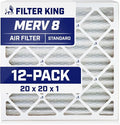 Filter King 20x20x1 Air Filter | 12-PACK | MERV 8 HVAC Pleated A/C Furnace by FilterKing