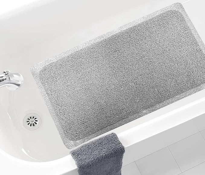 Non Slip with Suction Cups Loofah Bathmat 27"x15" & 29.5"X16.9", PVC Loofah - Image 3