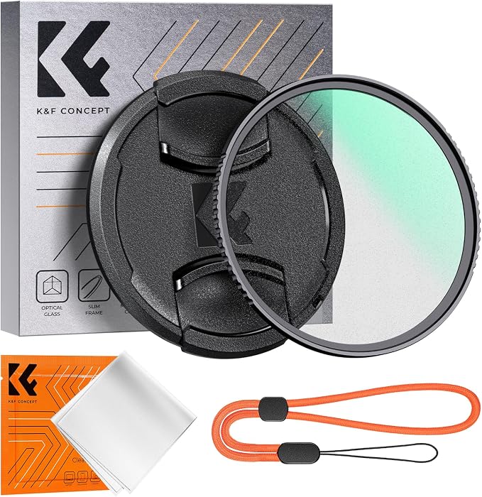 K&F CONCEPT 55mm Black Diffusion 1/8 Filter + Lens Cap, Mist Cinematic Effect by KFCONCEPT