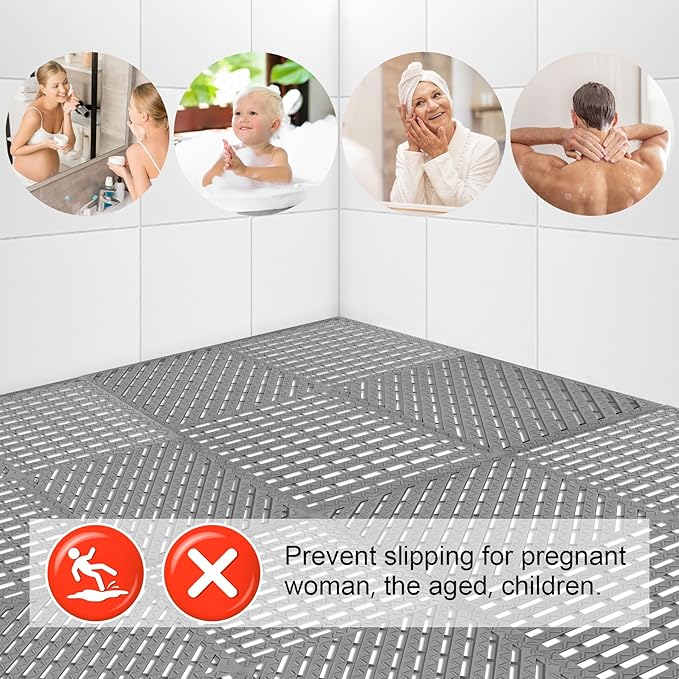 MYFAMIREA Modular Interlocking Cushion 12 Pack 11.8" x 11.8" Rubber Floor Tiles - Image 6