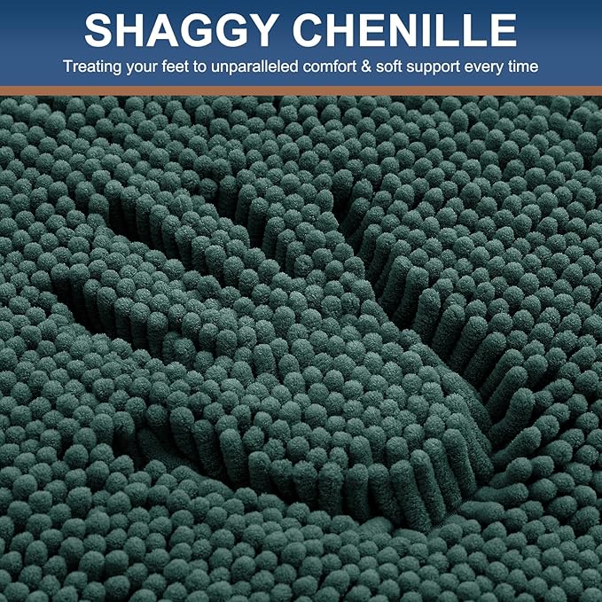 Smiry Luxury Chenille Bathroom Rugs 40x32, Extra Soft and Absorbent Shaggy Bath - Image 3