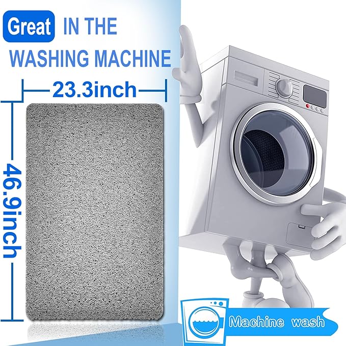 Shower Mats Non Slip for Elderly, 24x47’’Extra Lager Loofah Shower Mat - Image 2
